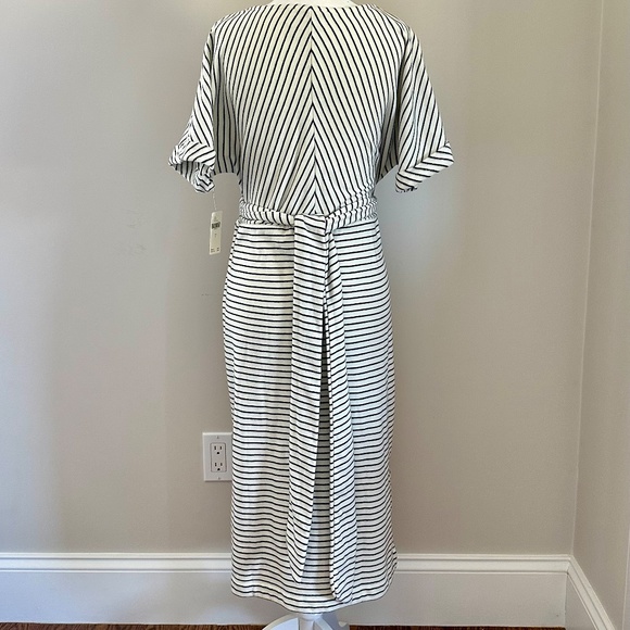 Anthropologie Navy Stripe V Neck Tie Dress - Picture 8 of 8